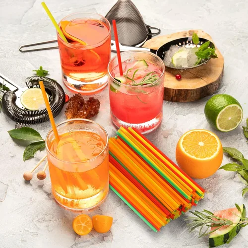 Vista 5 de 6000 popotes desechables de plástico desechables para bebidas y bebidas de 5 pulgadas, pajitas para beber jugos (colorido)