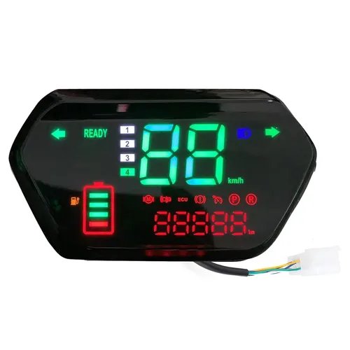 Keenso Velocímetro de motocicleta, tacómetro universal de 60 V, pantalla LCD digital, medidor de motocicleta para Harley-Davidson, Honda, Yamaha y