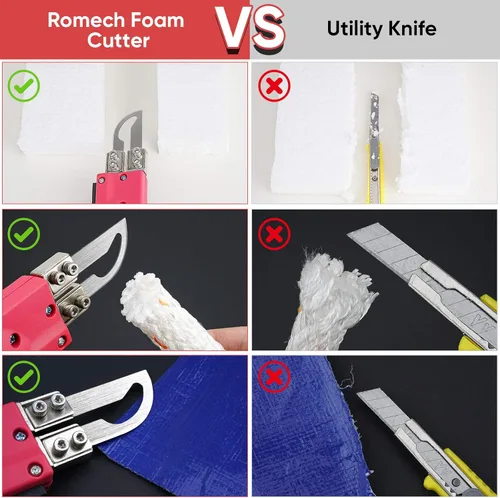 Vista 4 de ROMECH Foam Cutter Pro Cuchillo Eléctrico Caliente, Kit de Herramientas de Corte de Espuma de Poliestireno de 100W - con Estuche de Servicio Pesado