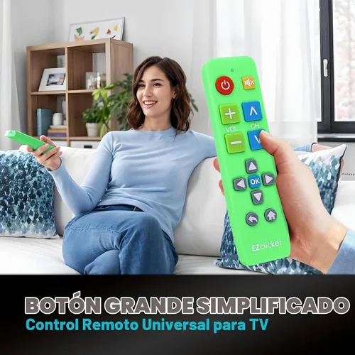 Vista 3 de EZclicker Control remoto universal de TV con botón grande (negro) Simple fácil de usar, ideal para personas mayores, funciona con las principales