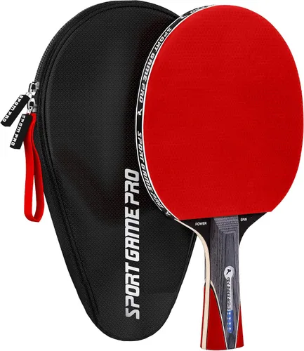 Pala de ping pong con Killer Spin + estuche gratis, raqueta de tenis de mesa profesional para jugadores principiantes y avanzados, mejora tus Rojo