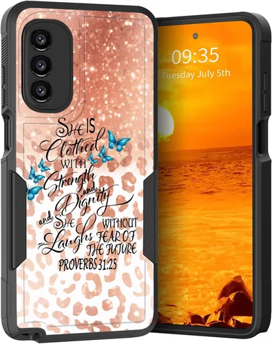 Vista 38 de para Moto G Play 4G 2024, funda de dos capas híbrida resistente y a prueba de golpes, PC duro + silicona suave protectora para Motorola Moto G Play