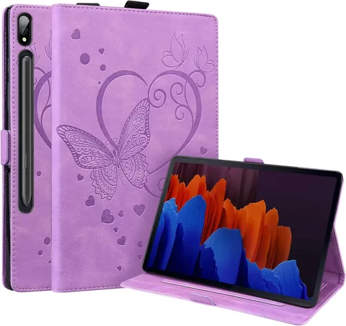 Vista 25 de Dteck Funda para tablet Galaxy Tab S8 Plus 2022/S7 FE 2021/S7 Plus 2020 de 12.4 pulgadas, piel sintética, con soporte para S Pen para Samsung Galaxy