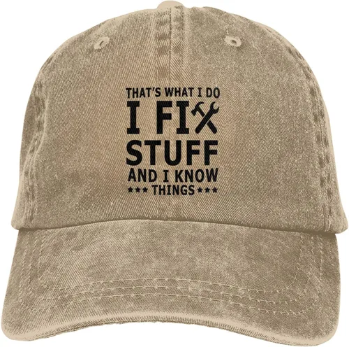 Vista 7 de I Fix Stuff and I Know Things Sombrero para hombres I Fix Stuff Hat Cool Stuff Hat para hombres divertido