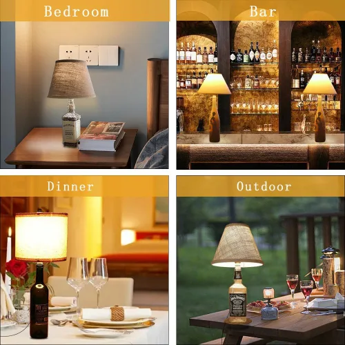 Vista 7 de Kit de lámpara de botella Aokpsrt con broca de vidrio de 9mm DIY Kit de lámpara para botellas de licor con enchufe deslizante y cable