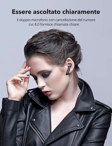 Vista 7 de Easy-Take Auriculares inalámbricos Bluetooth 5.0 con ciclo de reproducción de 30 horas con micrófono integrado IPX6 impermeable con estuche de carga