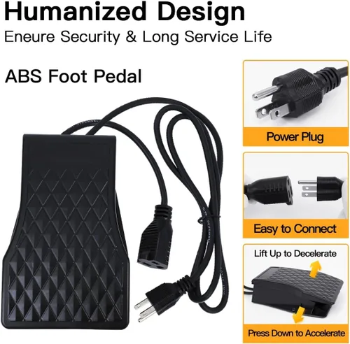 Vista 4 de Herramienta giratoria de eje flexible de 800 W de alta potencia con control de pedal y eje flexible de metal - Amoladora eléctrica colgante