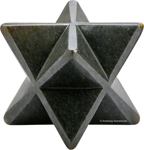 Vista 20 de Amazing Gemstone Cristal de Merkaba de piedra lunar arcoíris, estrella metafísica de Merkaba de 1 pulgada para meditación, cristal de tetraedro