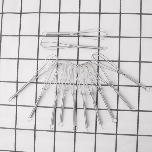 Vista 5 de CHuangQi Juego de 12 batidores/batidor de huevos de acero inoxidable Endurance de 5 pulgadas