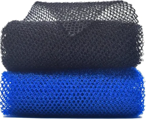 Vista 2 de 2 unidades exfoliantes africanas para el cuerpo, esponjas de red de lavado para ducha y baño (2 negras)