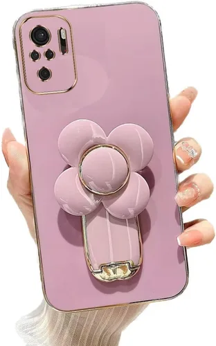 Vista 23 de Miagon - Funda con soporte para Xiaomi Redmi A1, galvanizado suave TPU protector delgado a prueba de golpes con molinete giratorio soporte de flores