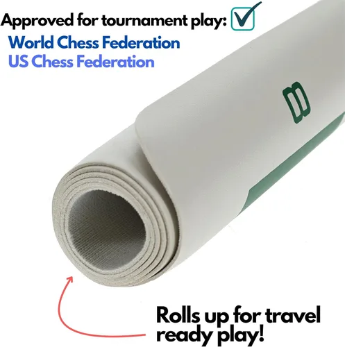 Vista 3 de WE Games Tablero de ajedrez enrollable para torneos, vinilo con cuadrados verdes