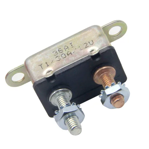 Vista 4 de Disyuntor de 12 V 30 A reinicio automático para barco marino de RV automotriz con cubierta protectora roja