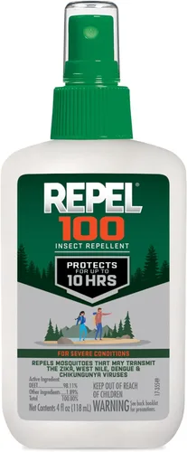 Repelente de insectos con bomba de spray Repel 100, paquete de 1, Verde