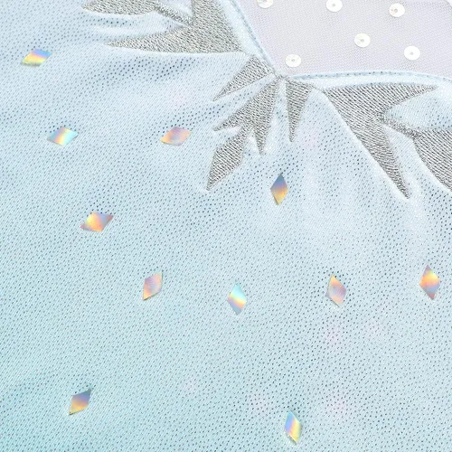 Vista 3 de HOZIY Mallas de gimnasia para niñas, con estampado de copos de nieve, azul, morado, rosa intenso, destello