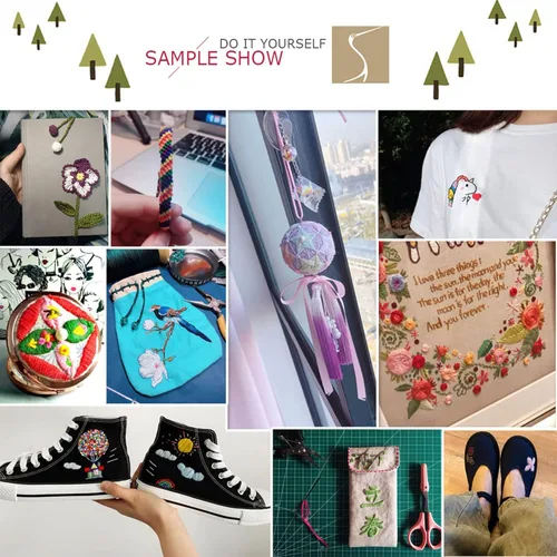 Vista 4 de Paquete de 12 madejas de hilo dental con variaciones mágicas de color, seis hebras bordadas de hilo de punto de cruz, multicolor, juego A