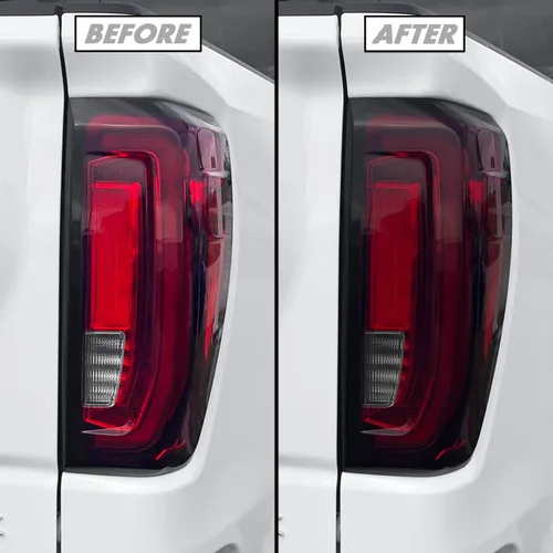 Vista 7 de SlickMod Tinte de humo de vinilo precortado para GMC Sierra 1500 2019-2023 luz trasera (LED) (20% humo oscuro, 1. luz trasera)