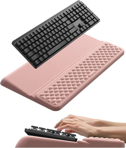 Vista 9 de Vaydeer Reposamuñecas de teclado mediano para computadora, soporte de teclado de espuma viscoelástica suave con soporte de muñeca para teclado