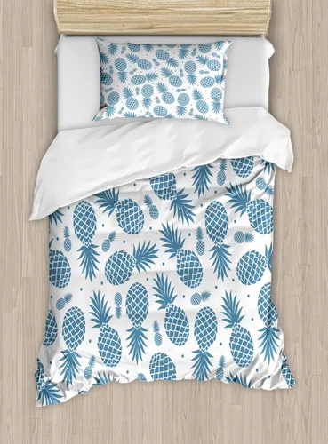 Vista 159 de Ambesonne Juego de funda de edredón de baloncesto, silueta de jugador de baloncesto, promoción de campeonato de competencia de atleta, juego de ropa