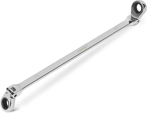 Vista 8 de DISEN Llave de trinquete de cabeza flexible extra larga de 0.315-0.354 in, llave de trinquete de largo alcance con extremo de caja doble, acero CRV