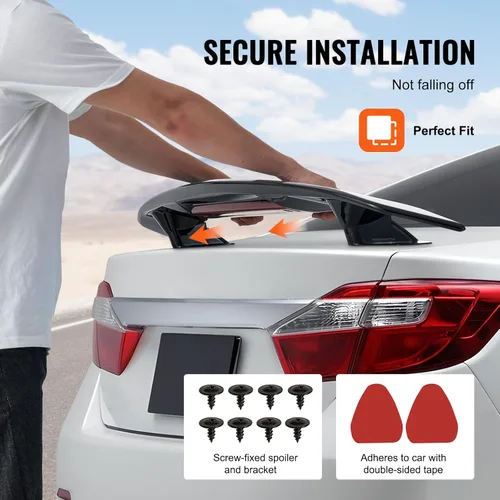 Vista 6 de VEVOR GT Wing - Alerón universal de 46.3 pulgadas, compatible con la mayoría de sedanes y cupés, material ABS de alta resistencia, alerón trasero