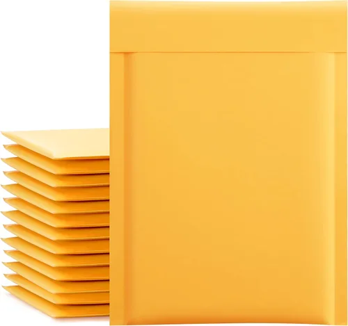 Vista 8 de UCGOU Sobres de burbujas de papel kraft de 4x8 pulgadas, paquete de 50, tamaño utilizable 4x7 pulgadas, sobres acolchados amarillos #000