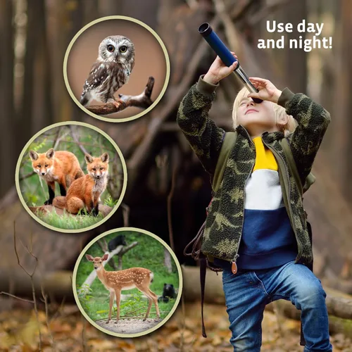 Vista 5 de Thames & Kosmos My Discovery Telescope Telescopio refractante con aumento de 12x Compacto y portátil para observaciones de tierra y cielo