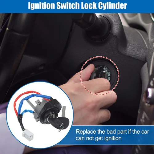 Vista 3 de ACROPIX Interruptor de arranque de cilindro de bloqueo de encendido para automóvil con 2 llaves para Hyundai Sonata GLS Limited - Paquete de 1 negro