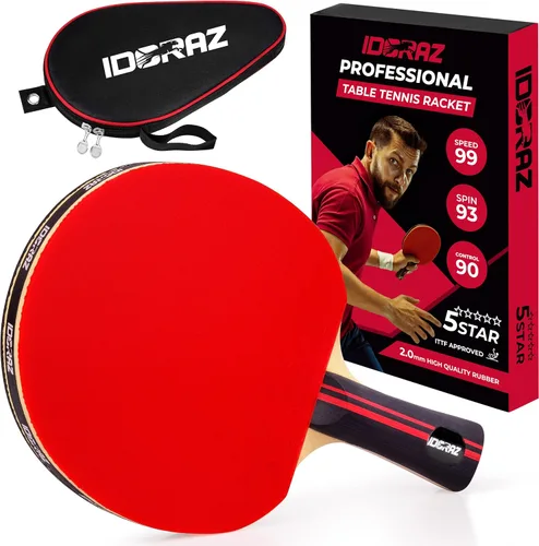 Professional Ping Pong Paddle - Best Table Tennis Racket with Carrying Case ITTF Approved Rubber - Premium Ping Pong Paddles with Top Speed 99 Spin