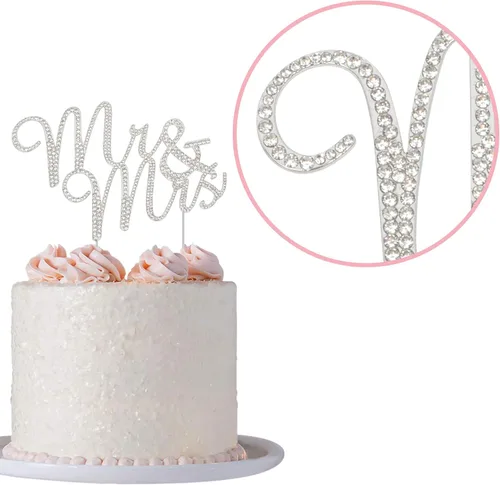 Vista 7 de Decoración para torta con inscripción Mr. and Mrs.