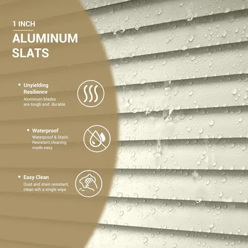 Vista 4 de Mini persianas de aluminio, persianas de ventana sin cordones de 1 pulgada, persianas horizontales personalizadas, para oscurecer la habitación