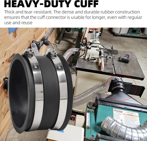 Vista 5 de TonGass (Paquete de 2) Acoplador de Manguito de Manguera Flexible de 4 Pulgadas de Diámetro Exterior con 2 Abrazaderas Integradas de Manguera