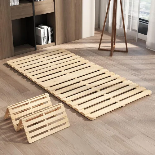 LILYPELLE Marco de cama de suelo, marco de cama plegable de tatami, placa de cama transpirable a prueba de humedad, cama japonesa de suelo, marco de