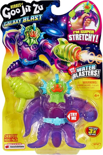 Vista 2 de Heroes of Goo Jit Zu Galaxy Blast Hero Pack - Orbitox súper elástico con un nuevo lanzador de agua