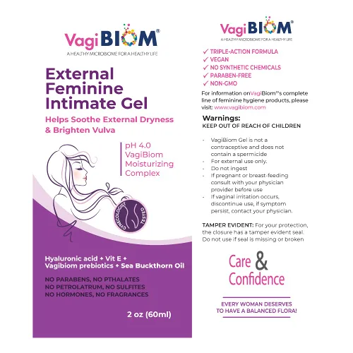 Vista 7 de Biom Probiotics VagiBiom Vaginal External Gel: Hyaluronic acid Glutathione. Moisturize tissues; lightens vulvar darkening. Naturally Controls