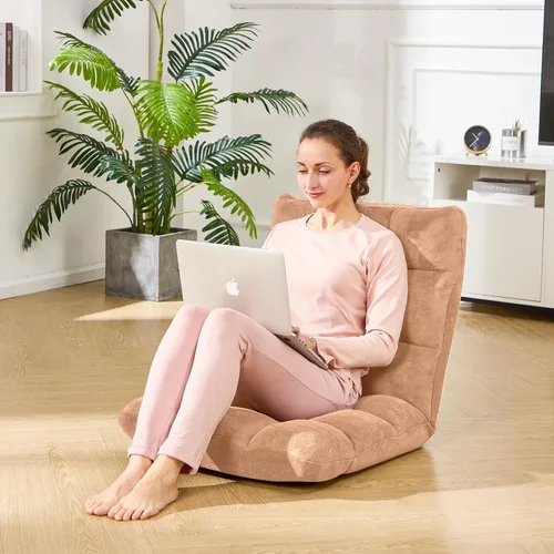 Vista 74 de Silla plegable para juegos de suelo de 14 posiciones, acolchada y ajustable, con algodón transpirable y terciopelo coral agradable a la piel