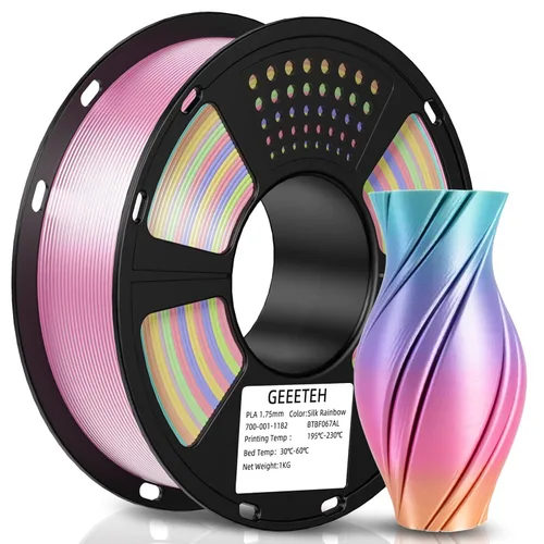 Vista 20 de Geeetech Seda PLA Filamento 1.75mm para Impresora 3D, Consumibles Brillantes Tipo Metal 1kg (2.2lbs) 1 Carrete, Precisión Dimensional +/- 0.02 mm