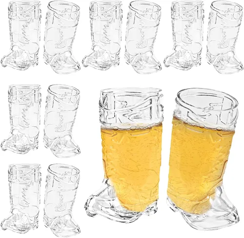 Vista 15 de SAIAOKJ Vasos de Chupito en Forma de Bota de Vaquero, 12 Piezas de 1 Onza Vasos de Chupito Mini de Plástico en Forma de Bota, Vasos de Plástico