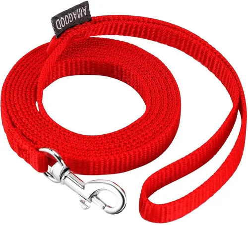 Vista 55 de AMAGOOD 6 pies de correas para cachorros/perros, correa de estilo tradicional resistente con gancho de cuello fácil de usar, correa para perros Negro