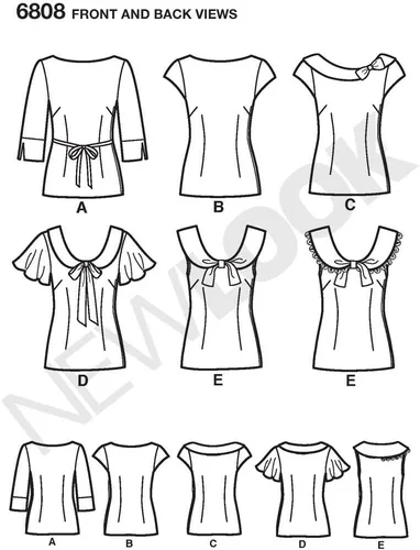 Vista 2 de New Look 6808 - Patrón de costura para mujer, talla A (8-10-12-14-16-18)