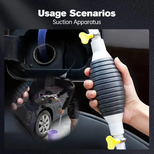 Vista 5 de Bomba de sifón líquido multifuncional, extractor de líquidos manual de gran diámetro para gasolina, aceite de motor, combustible, diésel, agua, Con