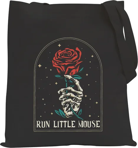 POFULL Dark Romance Gift Run Little Mouse Tote Bag Book Lover Gift Book Club Gift