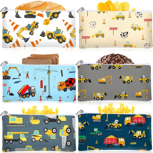 Vista 19 de Chumia 6 Bolsas Reutilizables para Refrigerios Regalos de Navidad Seguridad Alimentaria Bolsas Lavables para Refrigerios Almuerzo con Cremallera