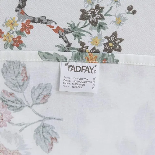 Vista 8 de FADFAY Juego de sábanas para cama individual, elegante ropa de cama floral con estampado de pájaros beige desgastado, juego de sábanas vintage