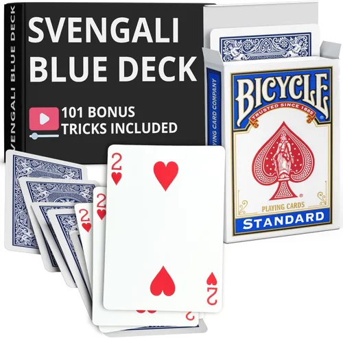 Vista 41 de Ted's Sterling Magic Precision Blue Rider Back Bicicleta Svengali Deck con instrucciones para más de 100 trucos (2 de clubes)