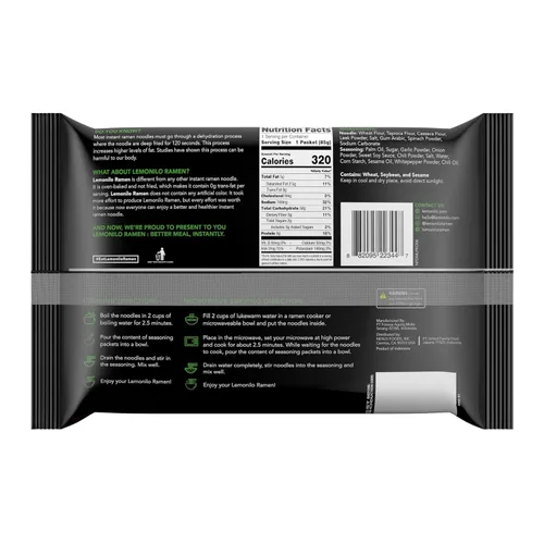 Vista 2 de Lemonilo Ramen - Fire Chow Mein - Ramen instantáneo saludable - Hecho con ingredientes totalmente naturales - Kit de comida rápida (2.99 onzas)