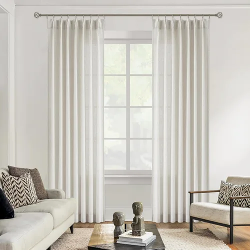 Vista 83 de Vision Home - Cortinas plisadas y semitraslúcidas con ganchos, mezcla de lino texturizado, filtran la luz, para sala, dormitorio, 2 paneles, 40 x 63