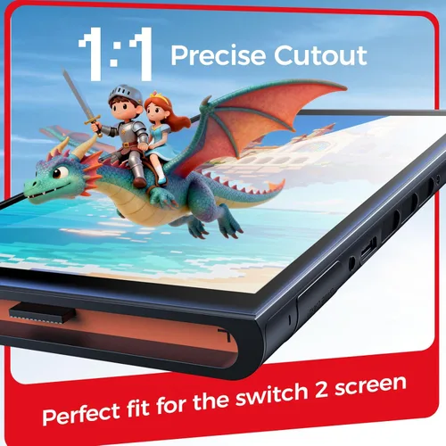 Vista 5 de NEWDERY 2 Pack for Nintendo Switch 2 Screen Protector, 9H Tempered glass, HD Clear, Auto-Dust Removal, Bubble Free, Compatible with Switch 2