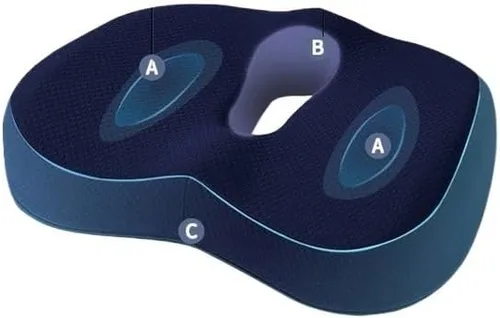 Vista 6 de Cojín de asiento Cojín de espuma viscoelástico para silla de Oficina, Cojín de protección para Glús, Hemorroides, para Invierno Asiento de espuma