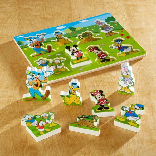 Vista 9 de Melissa & Doug Disney Mickey Mouse - Rompecabezas de madera grueso – Rompecabezas de personajes de Disney de 8 piezas para niños pequeños y niños a